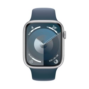 Apple Watch Series 9 GPS + Cellular 41 mm Aluminio Plata y Correa deportiva Azul (Storm Blue) MRHV3QL/A - Talla S/M