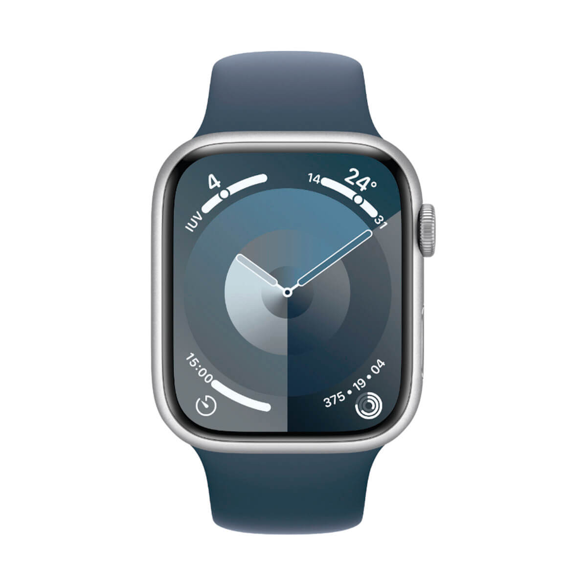 Apple Watch Series 9 GPS + Cellular 41 mm Aluminio Plata y Correa deportiva Azul (Storm Blue) MRHV3QL/A – Talla S/M