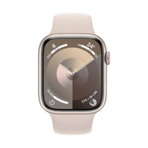 Apple Watch Series 9 GPS 45 mm Aluminio y Correa deportiva Blanca (Starlight) MR973QC/A - Talla M/L
