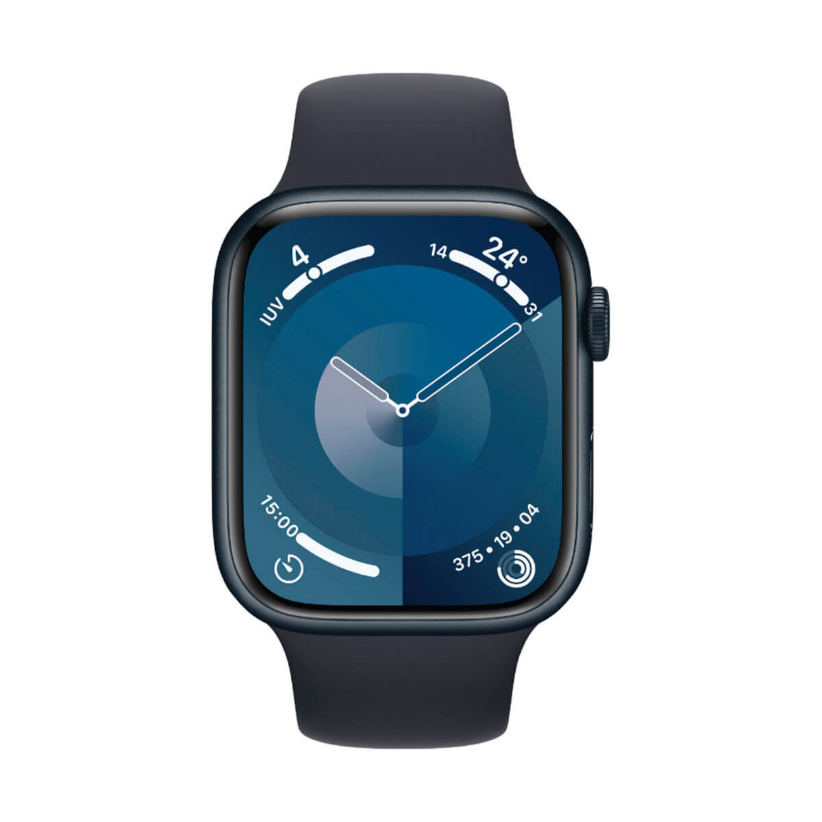 Apple Watch Series 9 GPS 41 mm Aluminio y Correa deportiva Negra (Midnight) MR8X3QC/A – Talla M/L