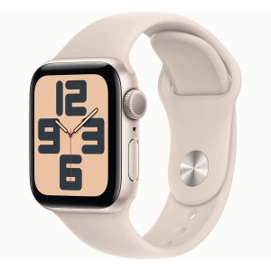 Apple Watch SE (2ª Gen) 2023 GPS 40mm Aluminio y Correa Deportiva Blanco (Starlight) - Talla M/L