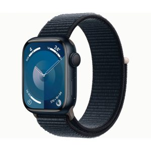 Apple Watch Series 9 GPS + Cellular 41mm Aluminio y Correa deportiva Loop Negra (Midnight) MRHU3QL/A
